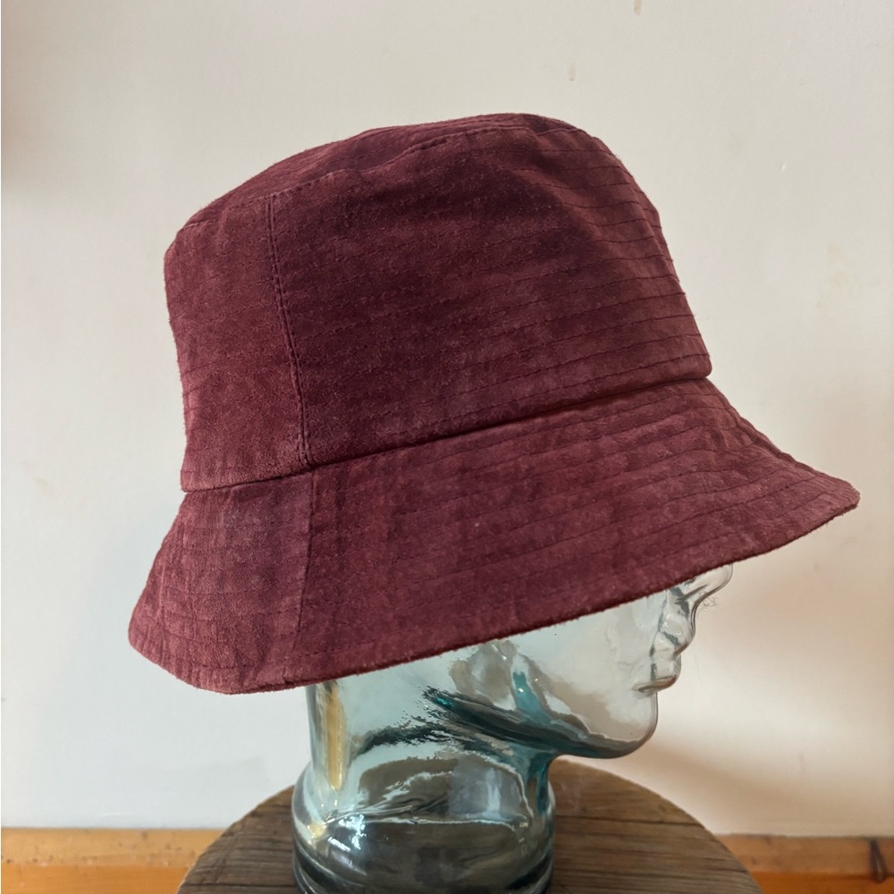 Liz Claiborne Burgundy Suede Bucket Hat